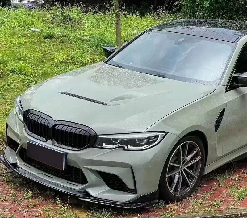 DRY Carbon Fiber Front Hood Diffuser and GTS Style Spoiler for  3 Series G20 Forge Car Body Parts